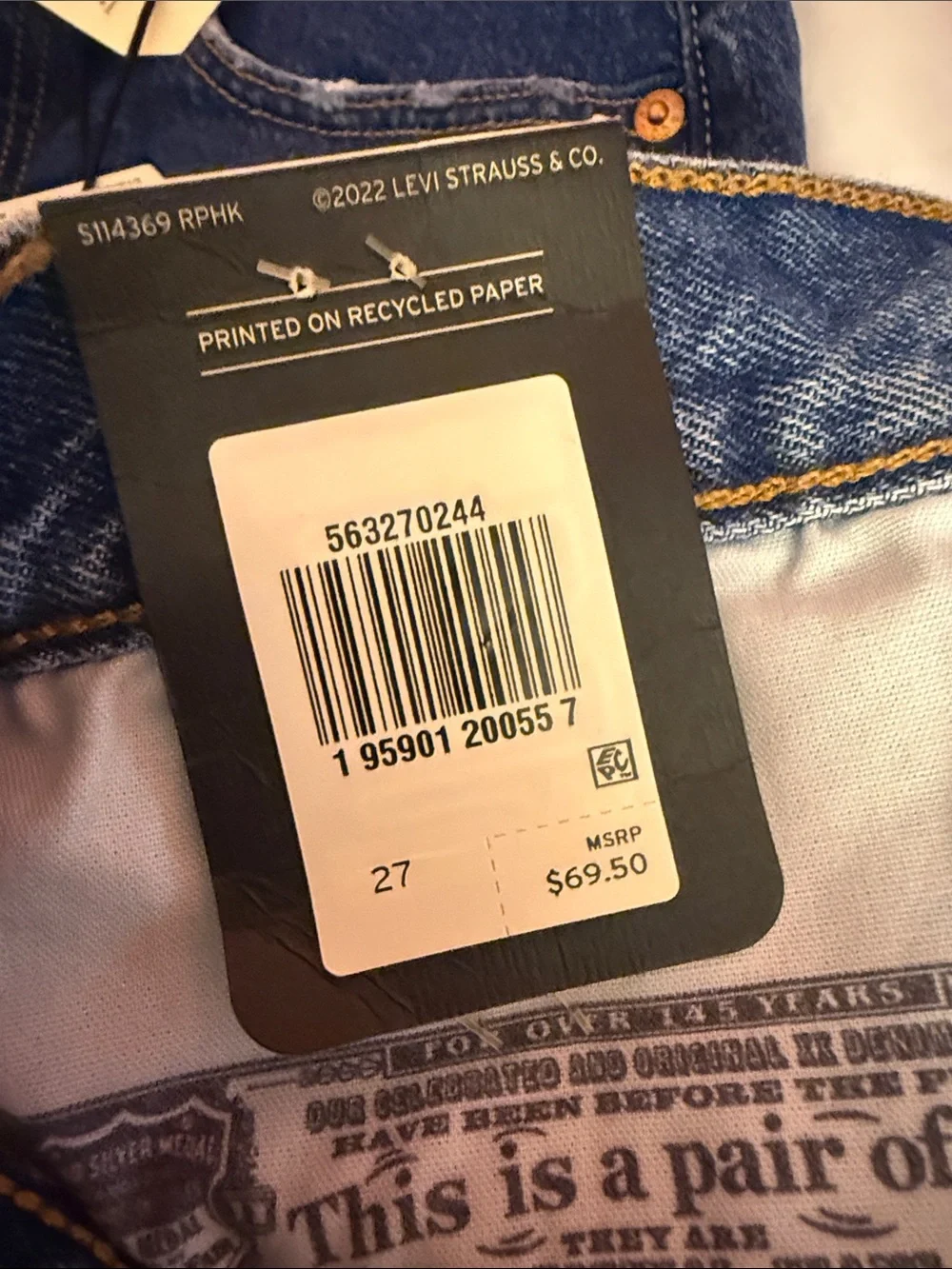 Levi's 501 High-Rise Distressed Jean Shorts in Dark Blue